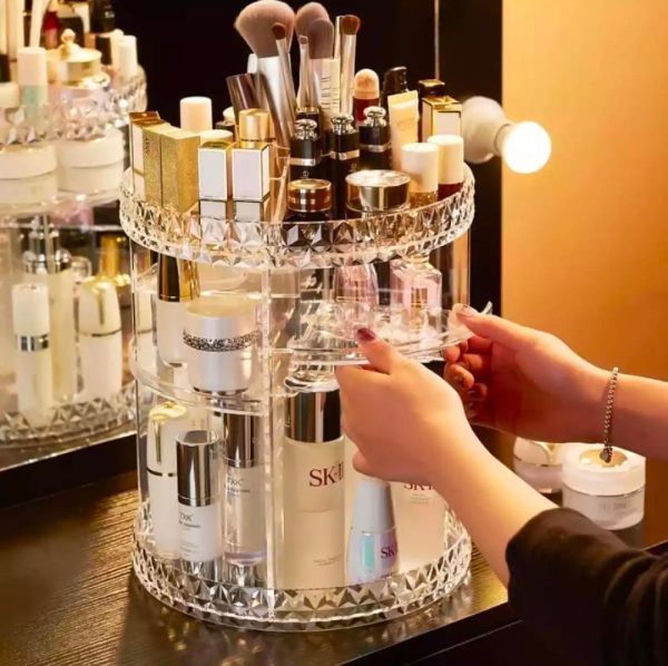 Buy 360° Rotating Crystal Makeup Organizer